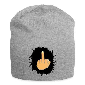 Doigt d’honneur éclaboussé - Bonnet en jersey - gris chiné - Devant