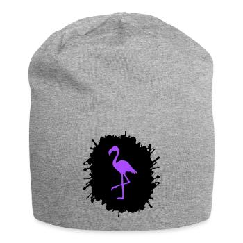 flamingo splatter - Jersey-Beanie - Grau meliert - Vorne