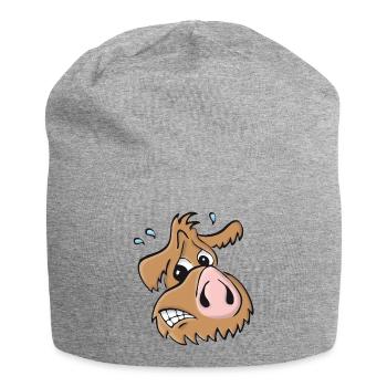 Chien cochon - oups - Bonnet en jersey - gris chiné - Devant