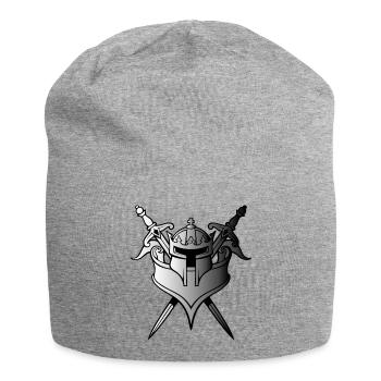 Schwerter und Helm - Jersey-Beanie - Grau meliert - Vorne