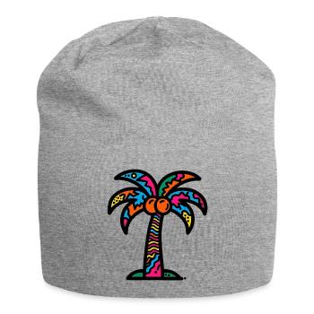 Palme - Jersey-Beanie - Grau meliert - Vorne