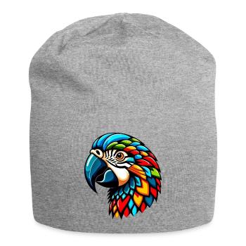 Harlequin Parrot - Jersey Beanie - heather grey - Front