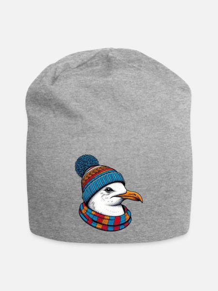 Möwe - Jersey-Beanie - Grau meliert