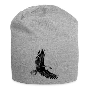 Adler - Jersey-Beanie - Grau meliert - Vorne