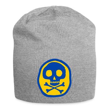 Crâne et os - Bonnet en jersey - gris chiné - Devant
