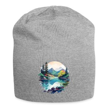 Ruhige Landschaft Ruhig Beschauliche Natur Im Freien - Jersey-Beanie - Grau meliert - Vorne