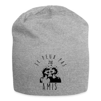 Ich kann nicht, ich habe Freunde. - Jersey-Beanie - Grau meliert - Vorne
