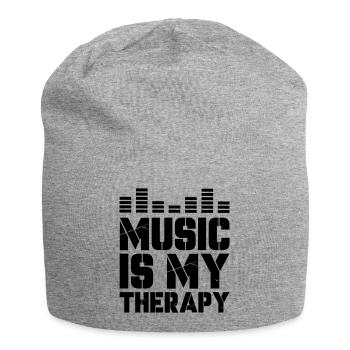 music is my therapy - Jersey-Beanie - Grau meliert - Vorne