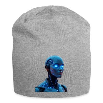 KI (Künstliche Intelligenz) - Jersey-Beanie - Grau meliert - Vorne