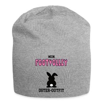 Footvolley Oster Outfit Ostergeschenk Footvolleyer - Jersey-Beanie - Grau meliert - Vorne