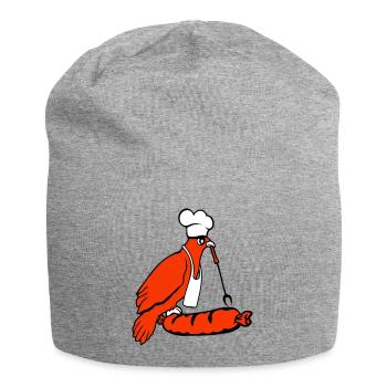 Oiseau griller des saucisses griller délicieusement manger des saucisses - Bonnet en jersey - gris chiné - Devant