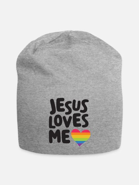 LGBT Pride Month - Jesus liebt mich - Jersey-Beanie - Grau meliert