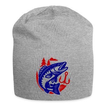 Pêche au brochet - Bonnet en jersey - gris chiné - Devant