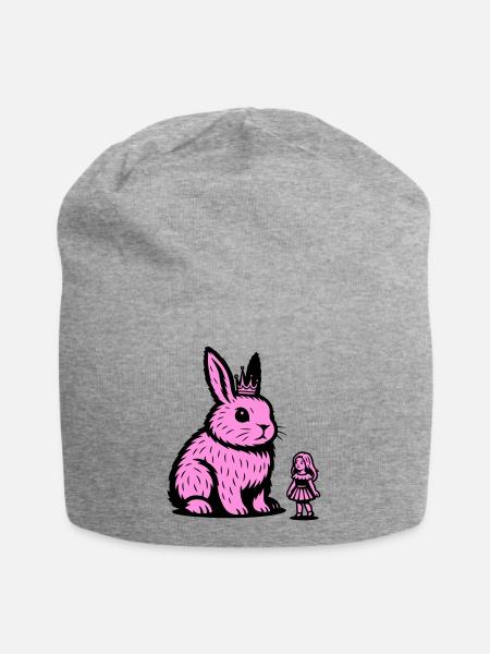 Hasenprinzessin - Jersey-Beanie - Grau meliert