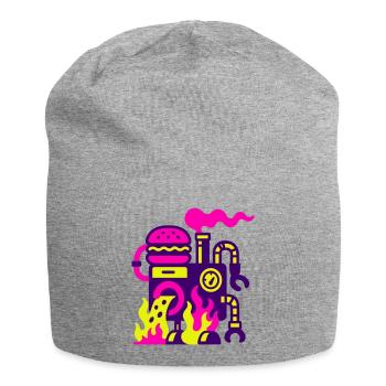Burger Maschine - Jersey-Beanie - Grau meliert - Vorne