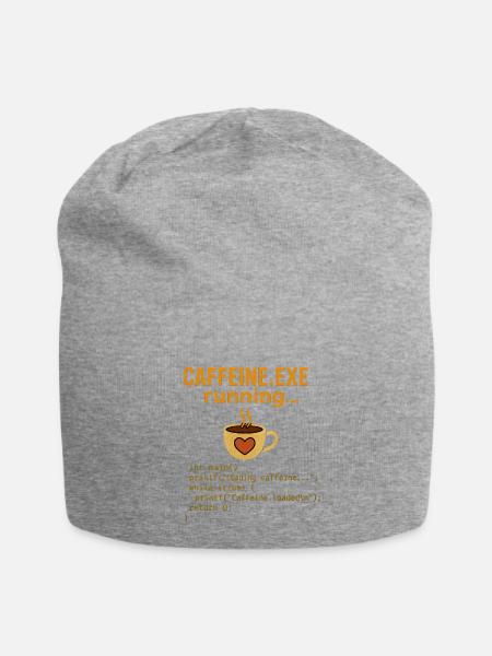 Caffeine.exe running - Jersey-Beanie - Grau meliert
