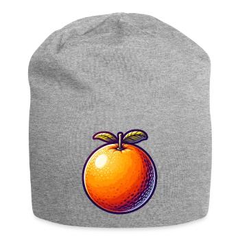 Bright orange cartoon - Jersey Beanie - heather grey - Front
