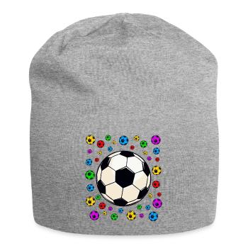 fleckiger kaleidoskopischer Fußball-Ausbruch - Jersey-Beanie - Grau meliert - Vorne