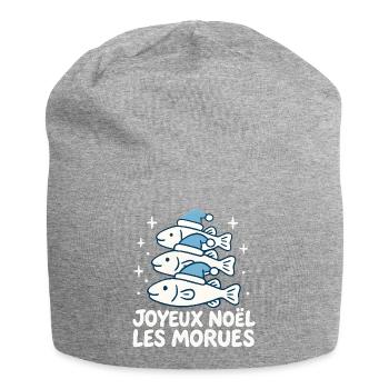 Morues de Noël en trio - Bonnet en jersey - gris chiné - Devant
