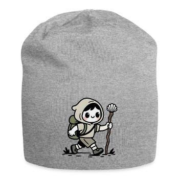 Pilgrim on the Camino de Santiago - Jersey Beanie - heather grey - Front