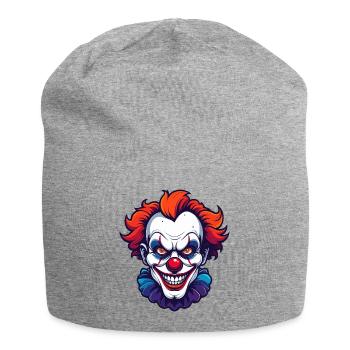 Motif de portrait de tête de clown horrifique de clown effrayant - Bonnet en jersey - gris chiné - Devant