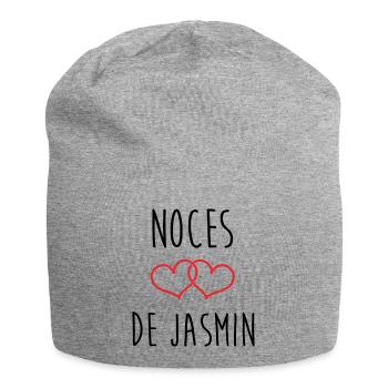 Hochzeitstag – Jasmine-Hochzeit (66 Jahre) - Jersey-Beanie - Grau meliert - Vorne