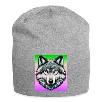 Wolf - Jersey Beanie - heather grey - Front