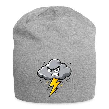 Motif météo d’orage d’orage nuageux en colère - Bonnet en jersey - gris chiné - Devant