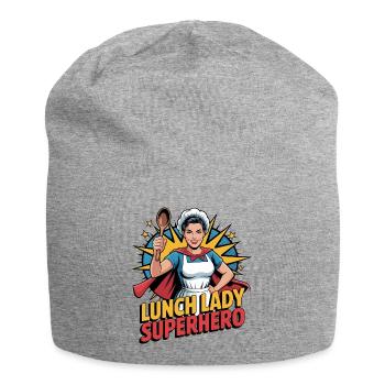 Lunch Lady Superhero - Jersey Beanie - heather grey - Front