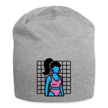 90er Fitness Girl Vaporwave - Jersey-Beanie - Grau meliert - Vorne