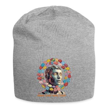 Magie cérébrale de l’IA en orbite colorée - Bonnet en jersey - gris chiné - Devant
