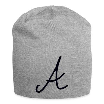 Un monogramme de calligraphie - Bonnet en jersey - gris chiné - Devant