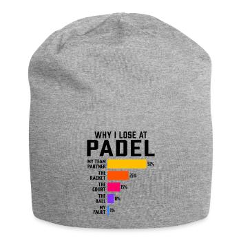 Padel: Warum ich bei Padel verliere - Jersey-Beanie - Grau meliert - Vorne