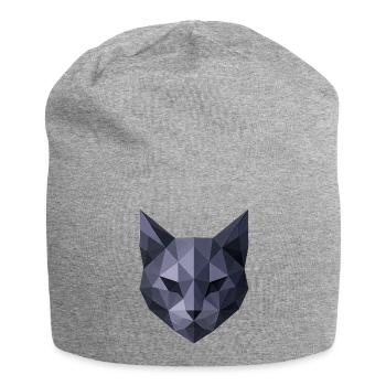 Geometrischer Katzenkopf Polygonkunst - Jersey-Beanie - Grau meliert - Vorne