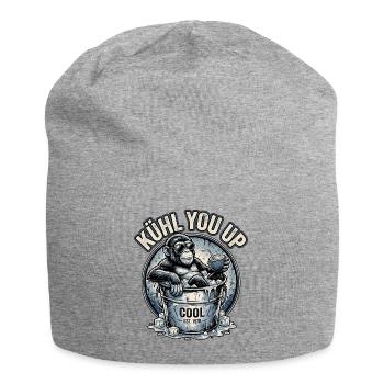 Cooler Affe Auf Eis - Jersey Beanie - heather grey - Front