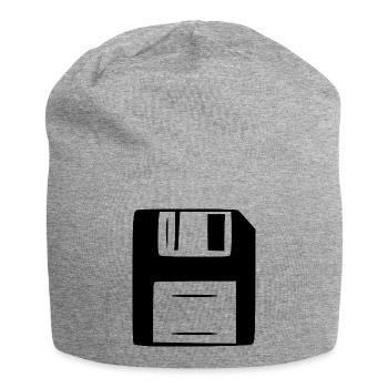 Floppy Disk Computer Retro Gift - Jersey Beanie - heather grey - Front