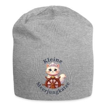 Kleine Meerjungkatze - Baby Katze - Jersey-Beanie - Grau meliert - Vorne