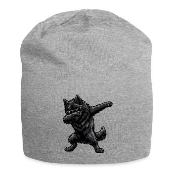 Dabbing Groenendael in comic style - Jersey Beanie - heather grey - Front