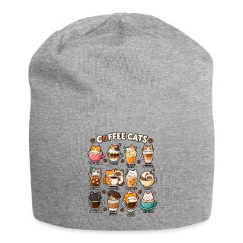 Katzenkaffee Kollektion: Kaffeekatzen - Jersey-Beanie - Grau meliert - Vorne