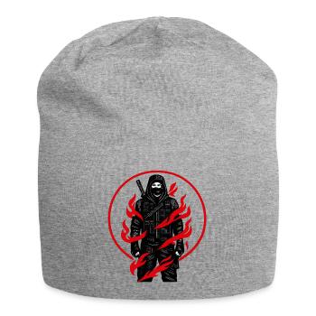 Feuriger Schattenkrieger - Jersey-Beanie - Grau meliert - Vorne