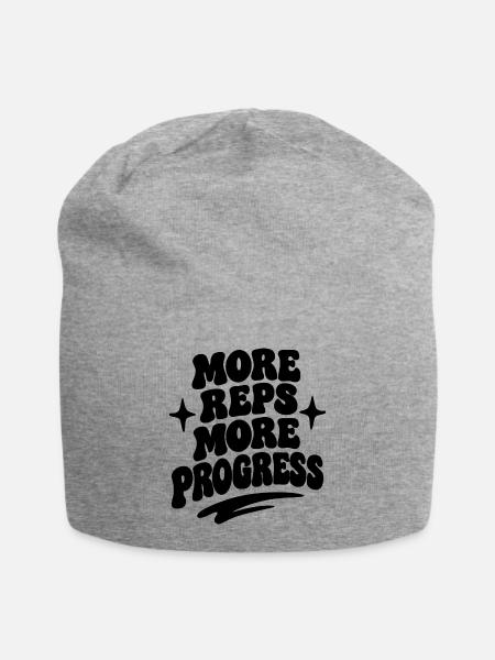 More Reps More Progress - Jersey-Beanie - Grau meliert