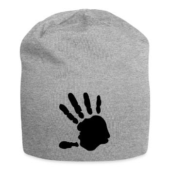 Hand - Jersey-Beanie - Grau meliert - Vorne