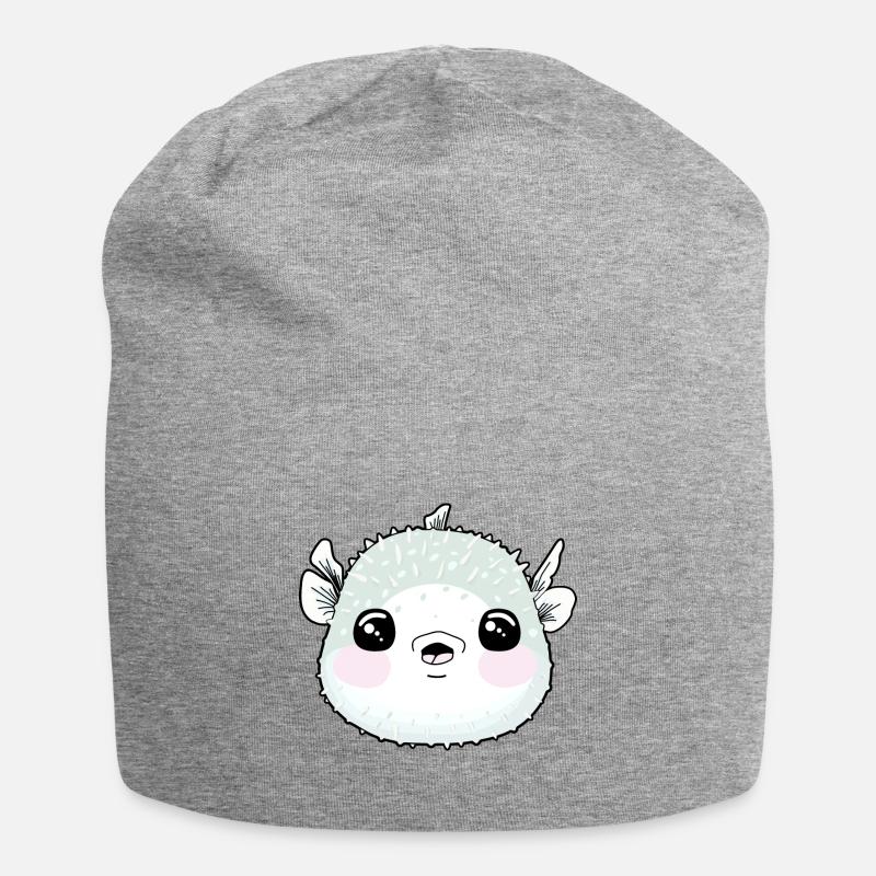 Fugu mignon poisson globe - Bonnet en jersey - gris chiné