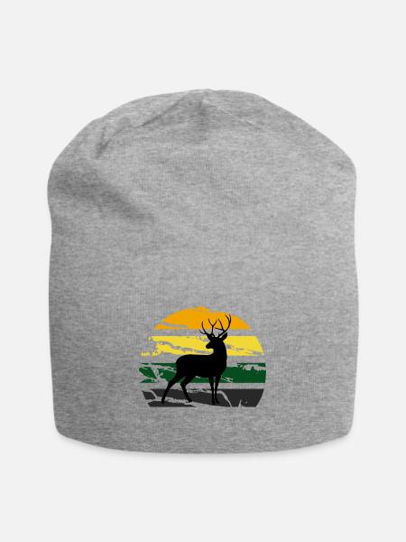 Hirsch - Jersey-Beanie - Grau meliert