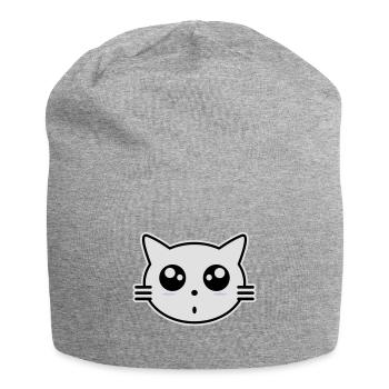 chat - Bonnet en jersey - gris chiné - Devant