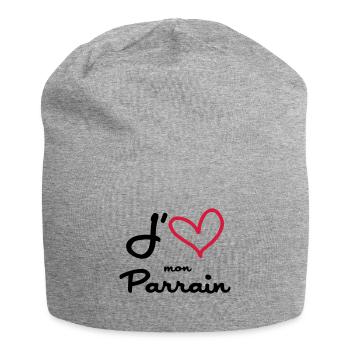 J'aime mon Parrain - Bonnet en jersey - gris chiné - Devant