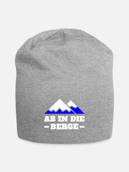 Ab in die Berge Spruch - Jersey-Beanie - Grau meliert
