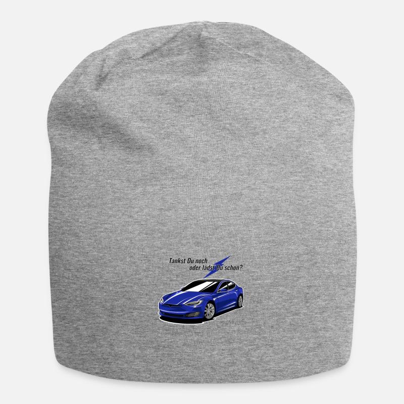 Tankst Du noch oder lädst Du schon? - Jersey-Beanie - Grau meliert