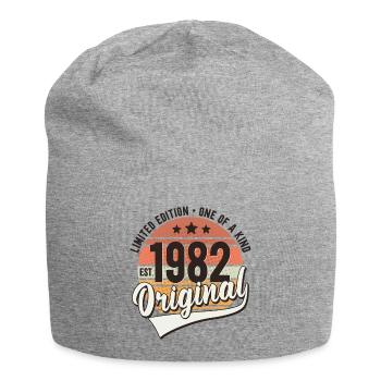 1982 Year of birth Vintage Retro Birthday - Jersey Beanie - heather grey - Front