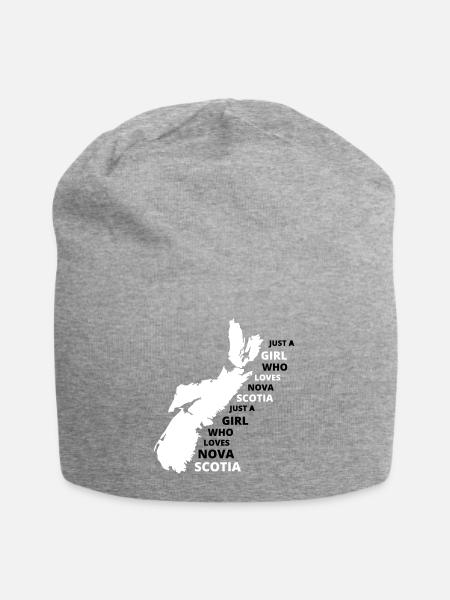 GOWILD - Just a girl who loves Nova Scotia - Jersey-Beanie - Grau meliert